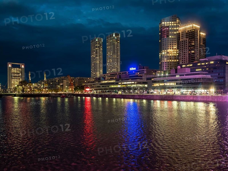 High-rise buildings at the south dock on the river Rio de la Plata