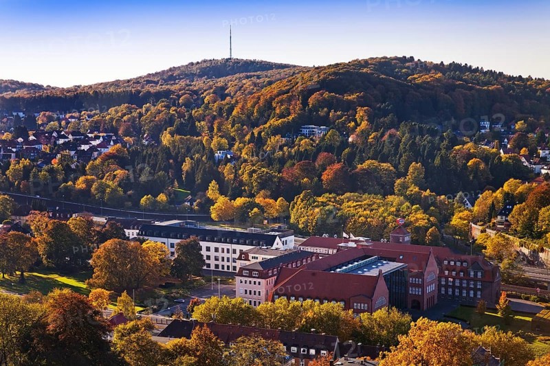 View of the town from Sparrenburg castle with the Dr. August Oetker works