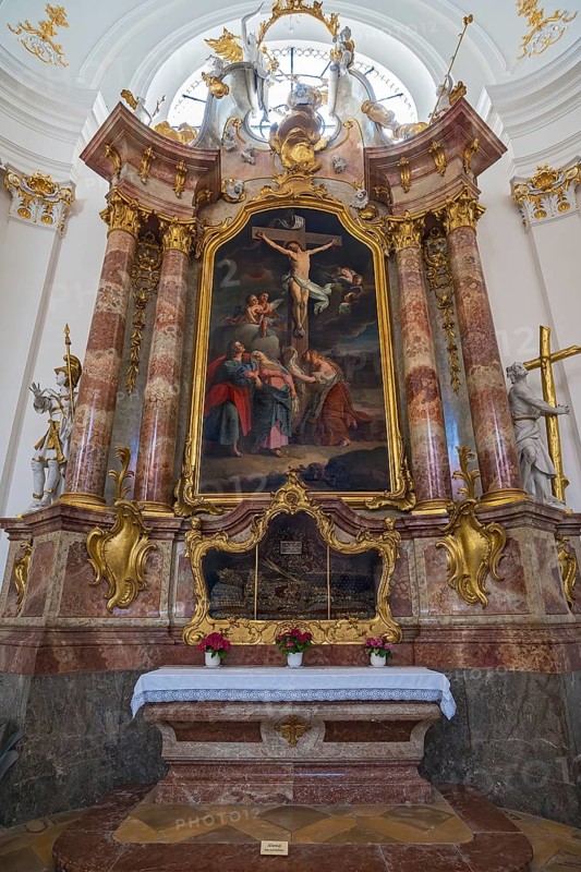 Side altar with the grave of a saint