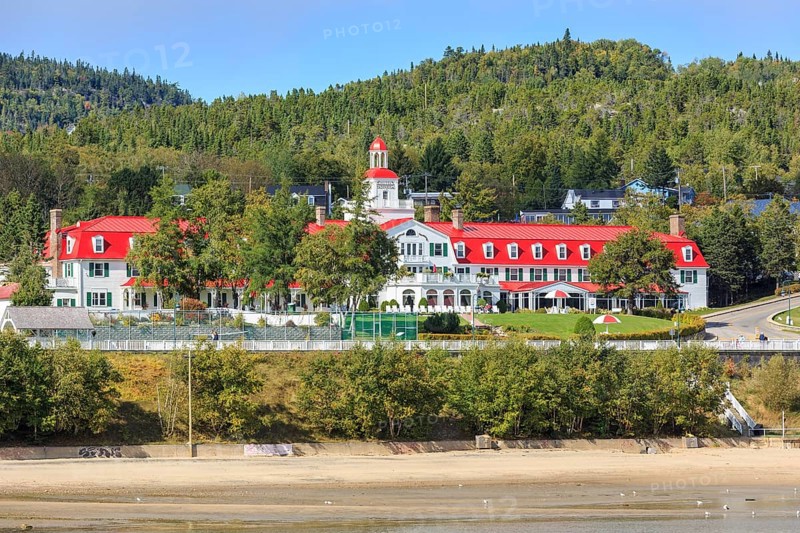 Hotel Tadoussac at the mouth of the Saguenay Fjord into the St. Lawrence River