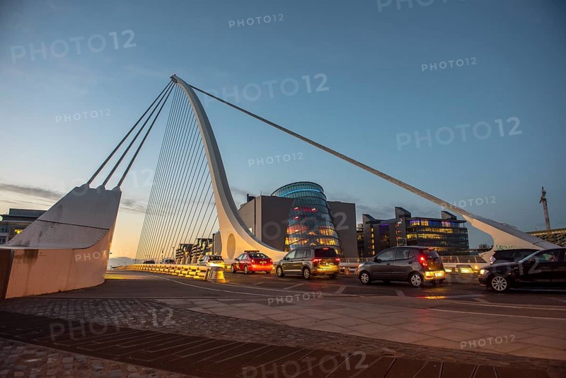 Cars on Samuel Beckett Bridge