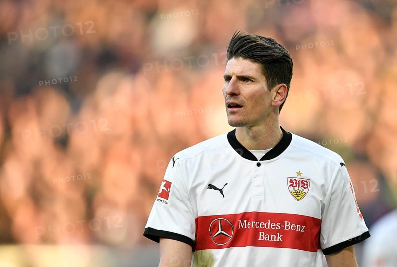 Mario Gomez of VfB Stuttgart in the evening light