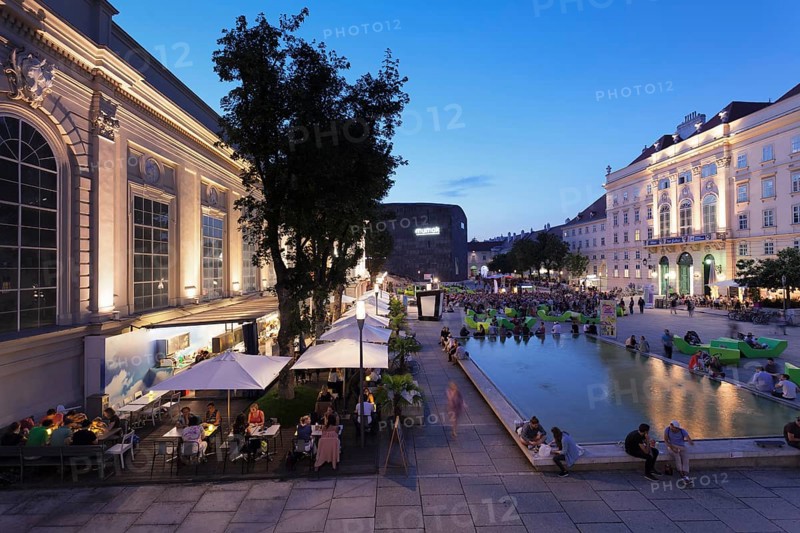 Animated square in the evening
