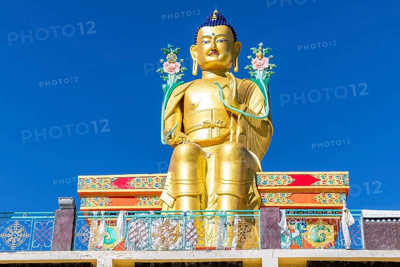 The large Maitreya or future Buddha at Likir Monastery or Likir Gompa