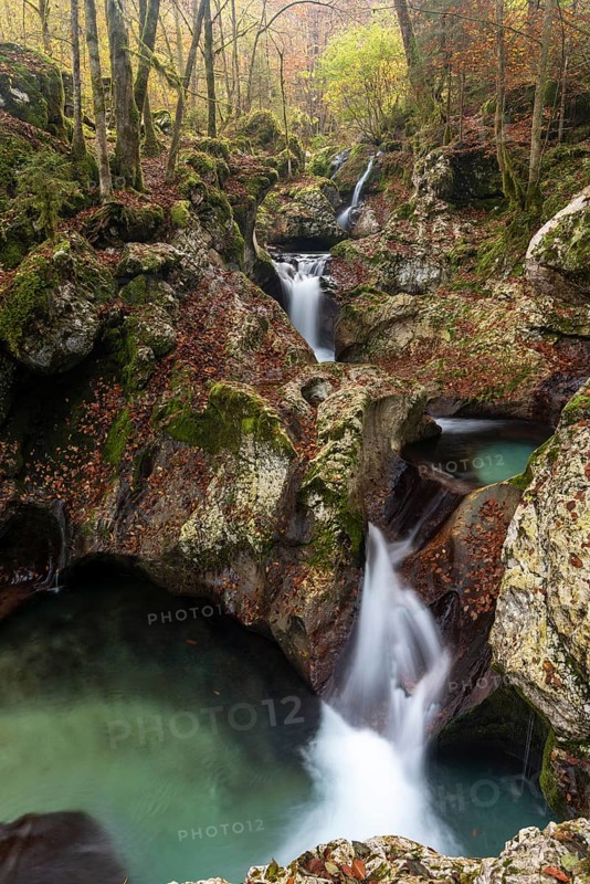 Autumnal river course of the Lepenjica