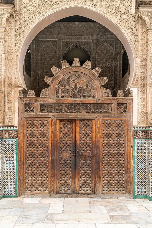 Gate of the Koranic school Medersa Bou Inania
