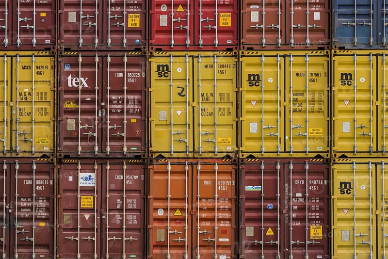 Stacked containers