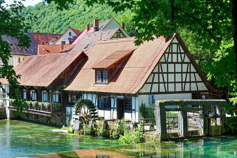 Historical hammer mill at the Blautopf