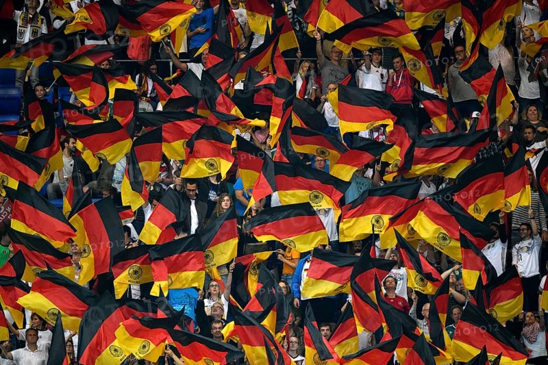 Many flags of German football fans