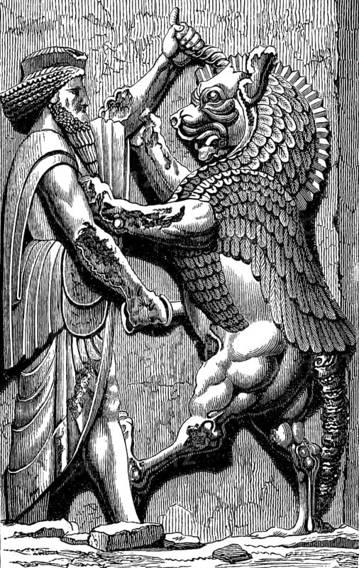 The Ahrimanic animal is killed by the king