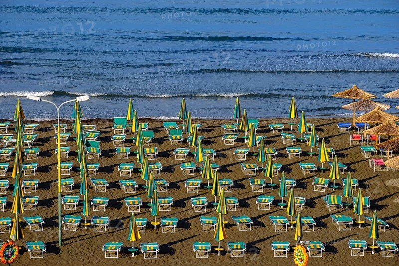 Deck chairs on the beach