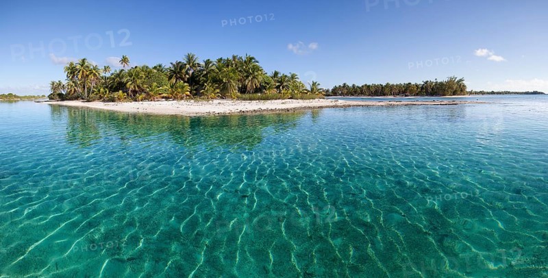 Solitary island in lagoon