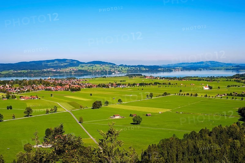 View of Waltenhofen and Schwangau with Forggensee