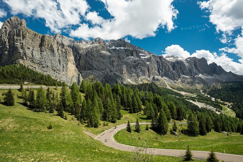 Curvy road on the Gardena Pass