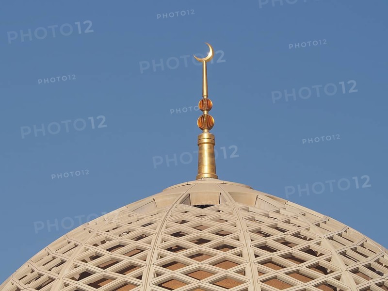 Dome with golden crescent moon