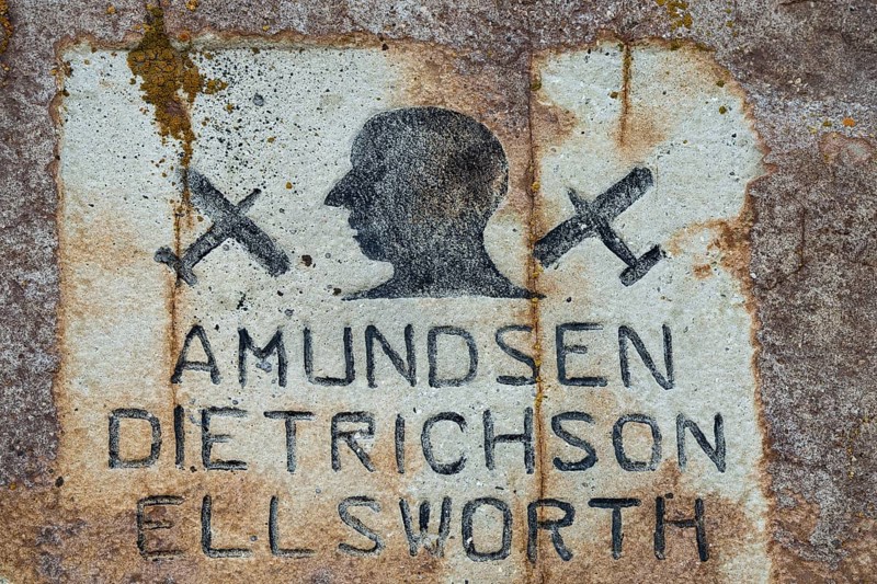 Memorial stone for Amundsen-Ellsworth North Pole Airplane Expedition
