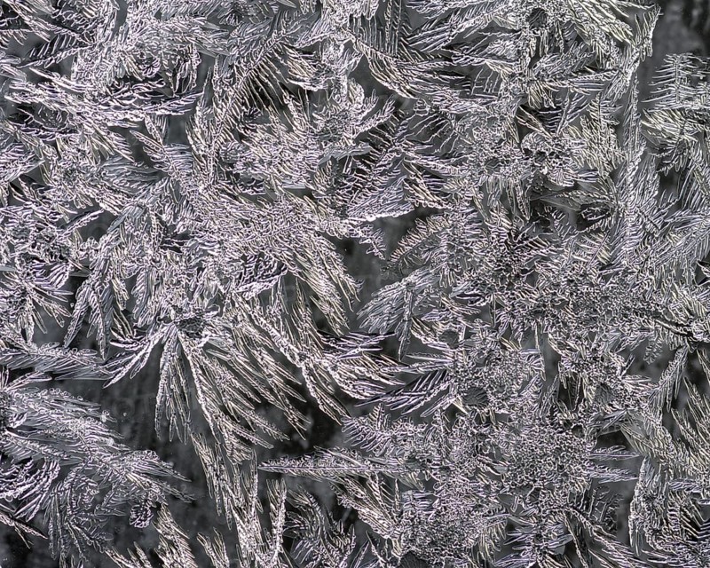 Ice crystals at a window