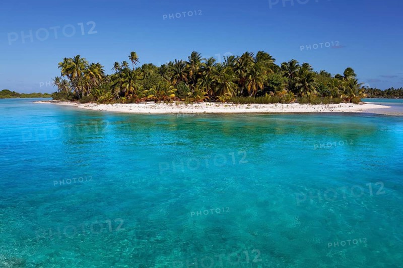 Solitary island in lagoon