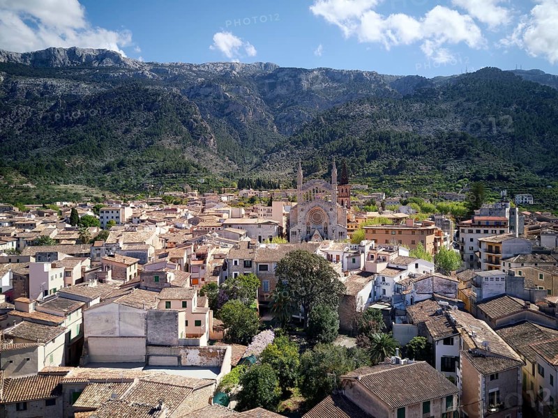 View of the old town with church of St. Bartholomew