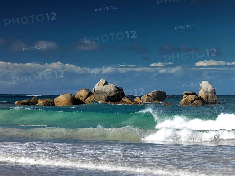 Breaking waves on the beach