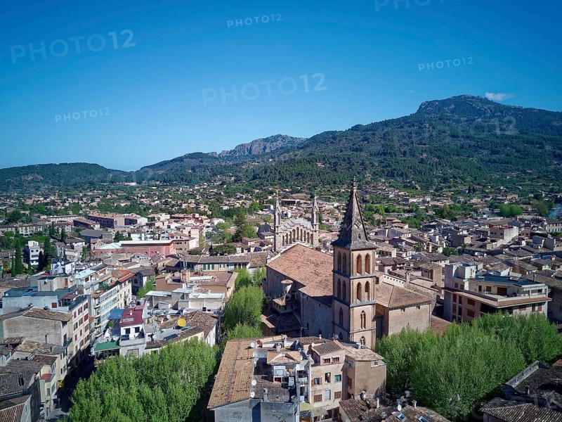 View of the old town with church of St. Bartholomew