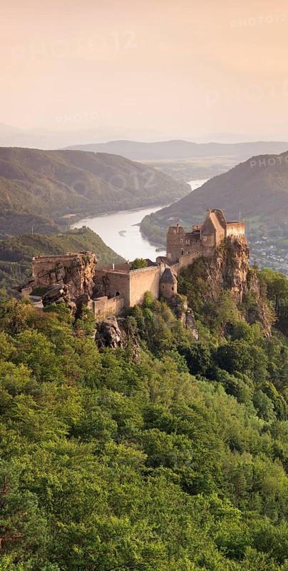 Ruin of Aggstein Castle in the evening light