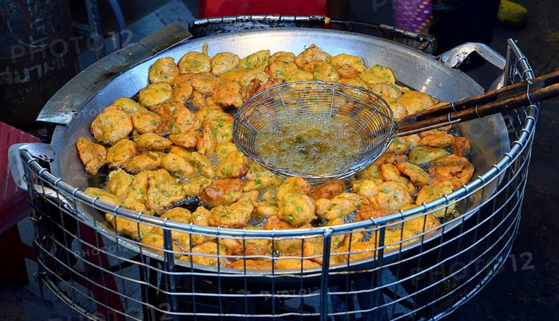 Typical fish cakes are fried