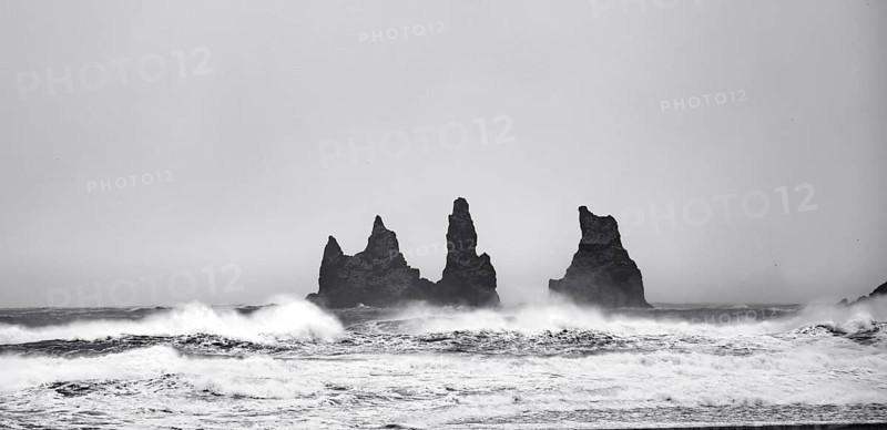 Basalt rock Reynisdrangar near Vik i Myrdal
