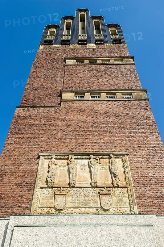 Wedding Tower of Joseph Maria Olbrich with relief of the four ruling virtues of Heinrich Jobst