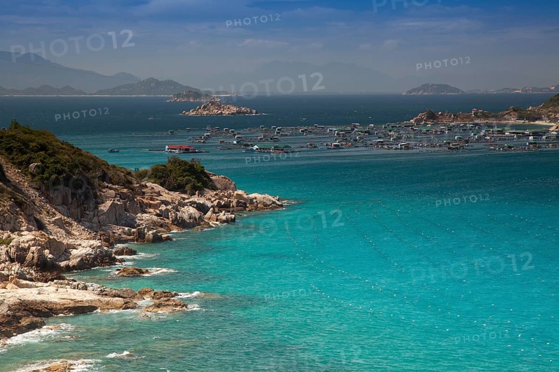 View of the natural harbour and stilted houses