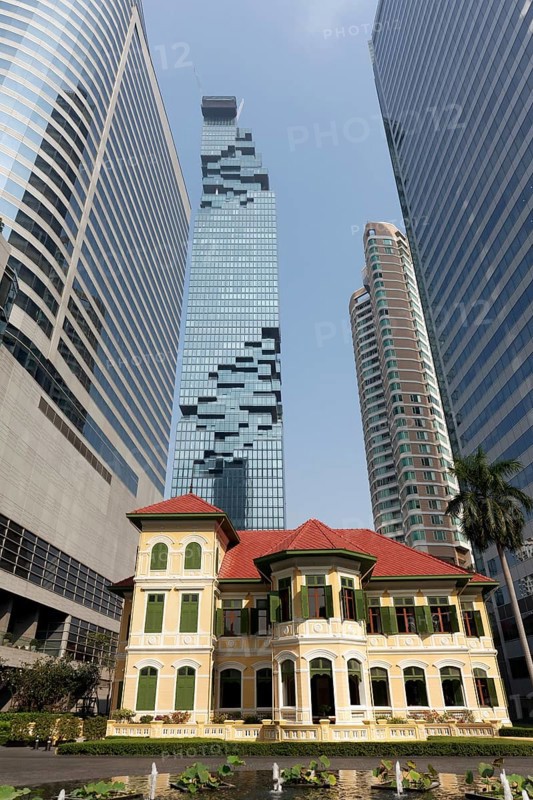 Historical villa among high-rise buildings