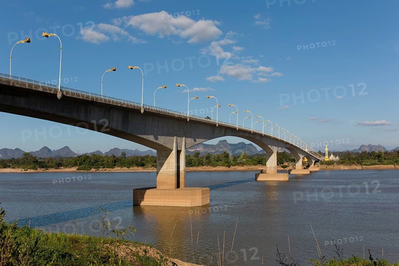 Third Thai-Laotian Friendship Bridge over the border river Mekong