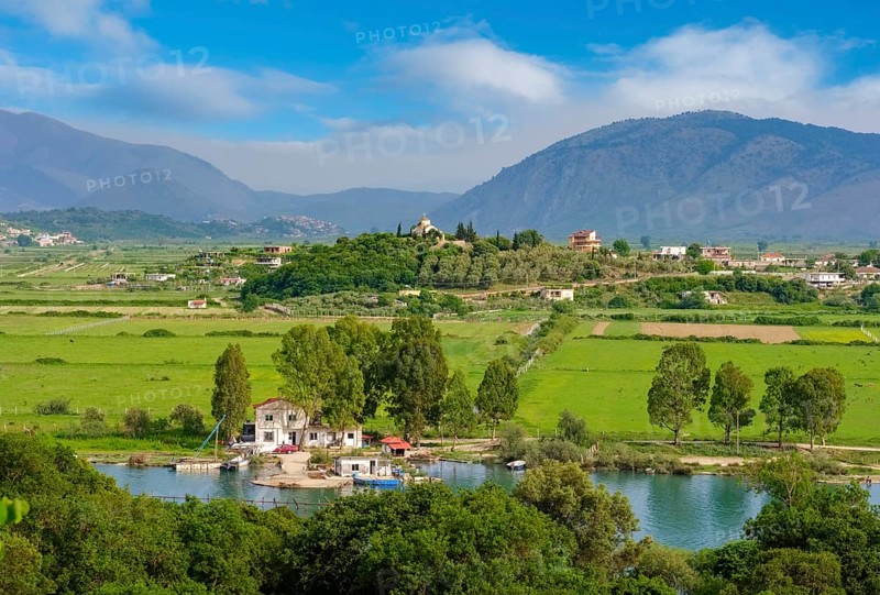 Landscape at Saranda with Kisha e Shendellise church