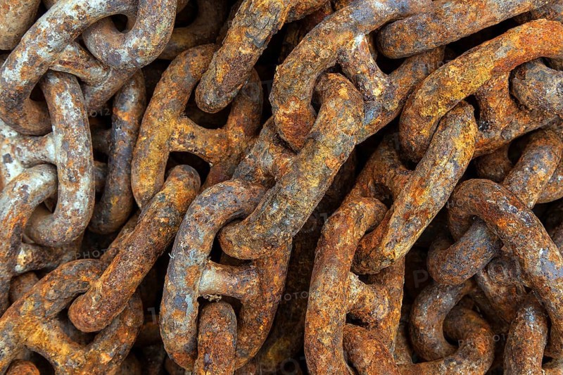 Rusty iron chain