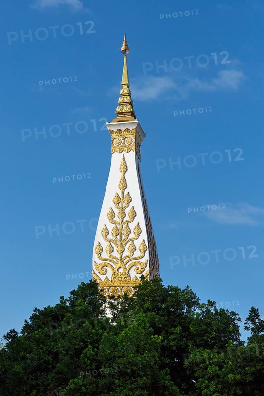 Lace of Chedi Wat Phra That Phanom decorated with golden ornaments