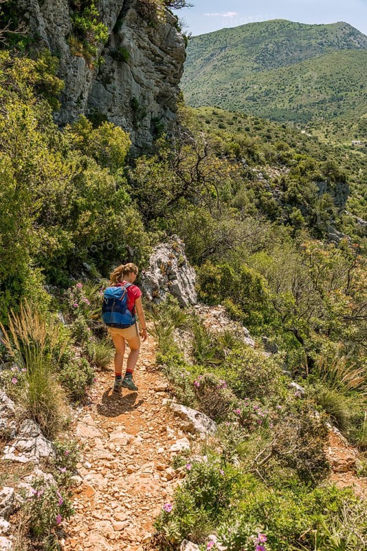 Female hiker on a hiking trail