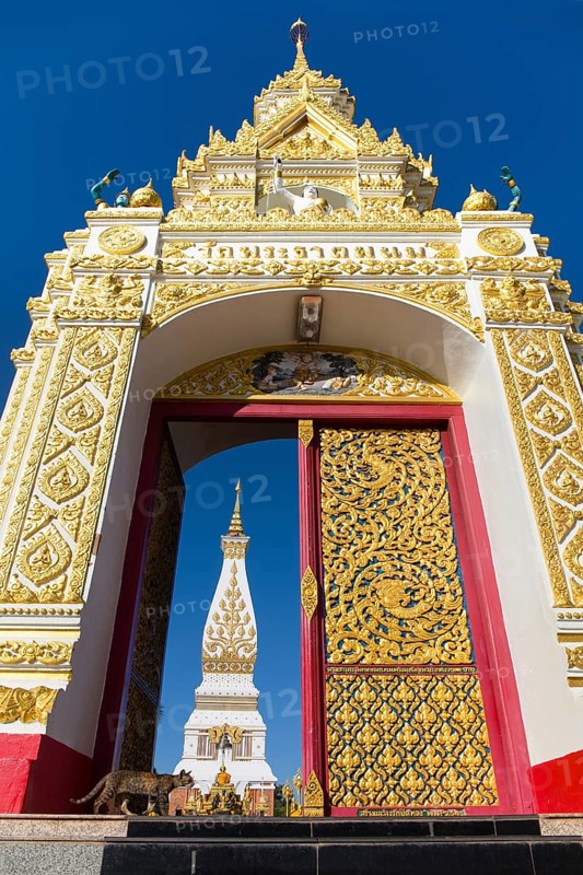 Decorated entrance gate to the Chedi of Wat Phra That Phanom