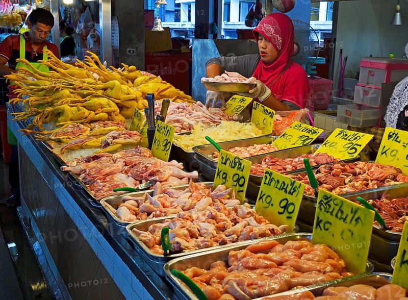 Fresh poultry meat at Banzaan Fresh Market
