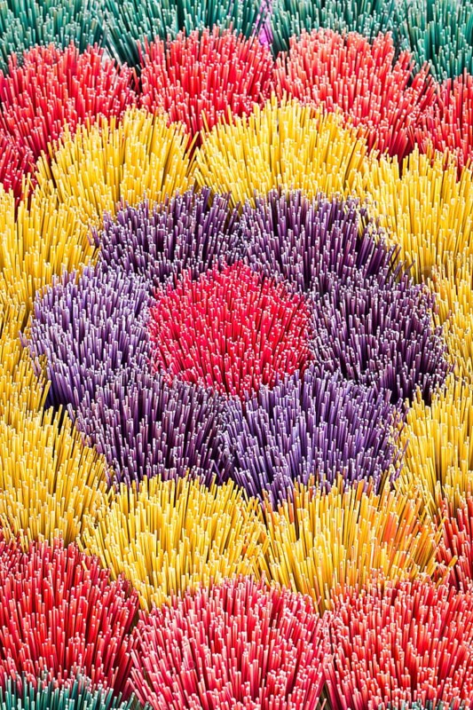 Colourful incense sticks