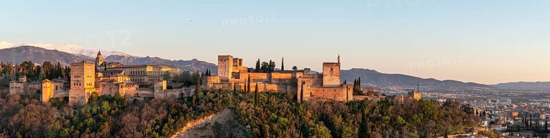 View of Alhambra in the evening light