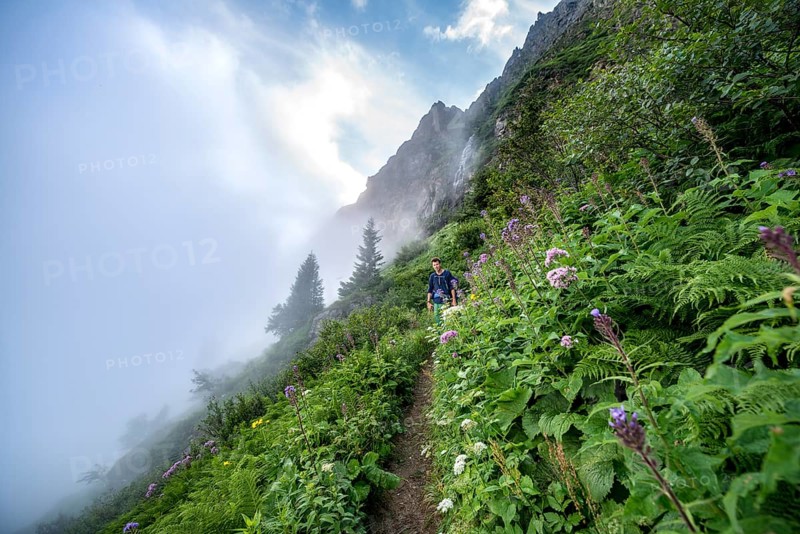 Hiker on hiking trail