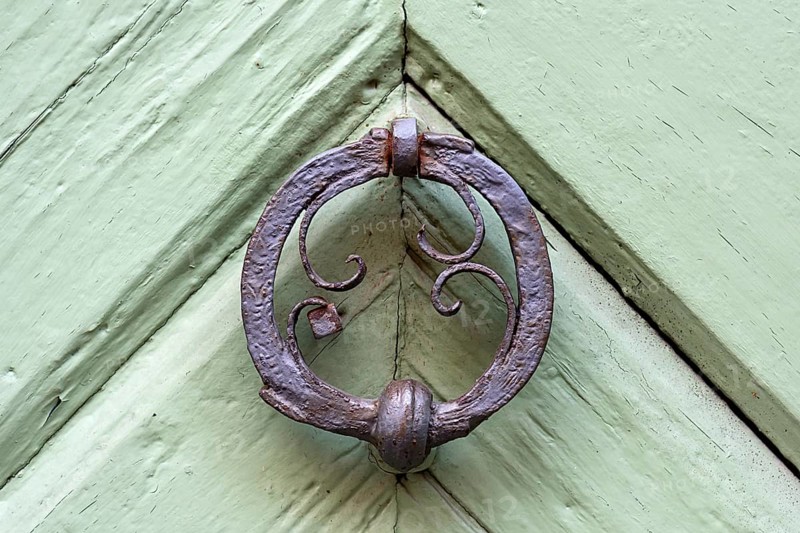 Medieval door knocker at the former