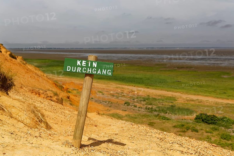 Prohibition sign at Morsum cliff
