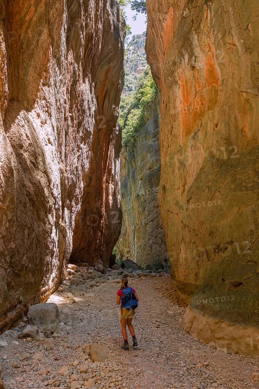 Female hiker in a gorge