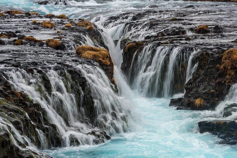 Waterfall Bruarfoss in winter