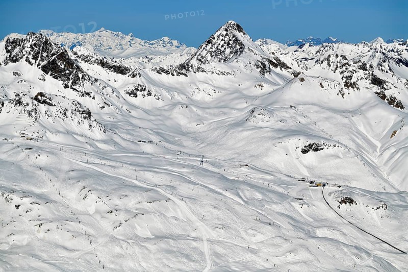 Snow-covered ski slopes