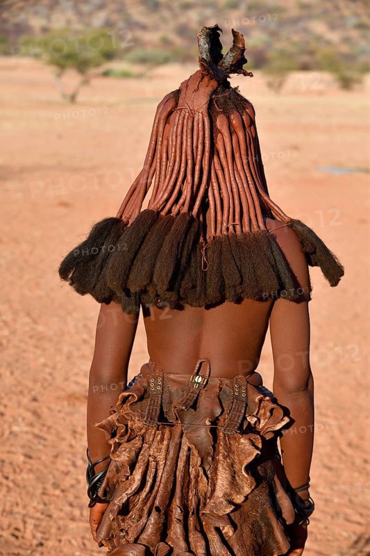 Hair ornaments of a young married Himbafrau