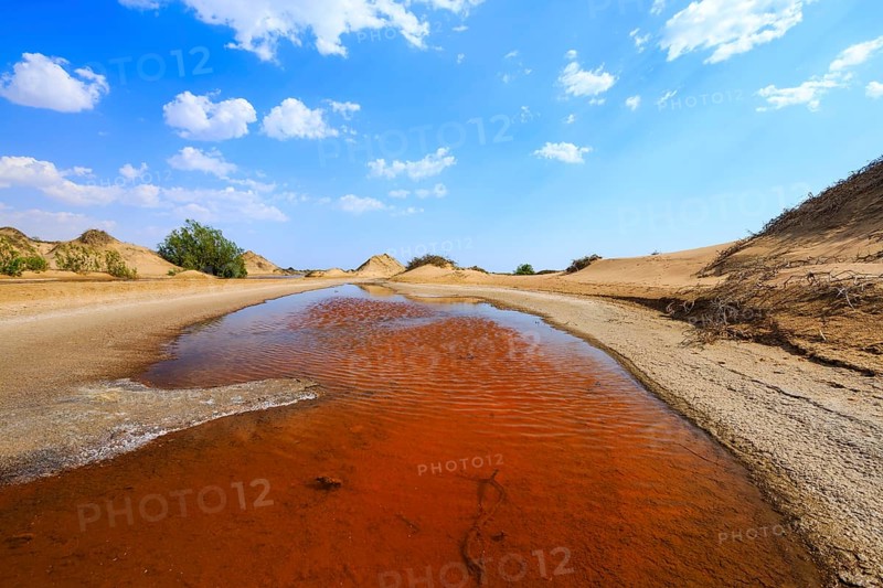 Salt lake in the desert