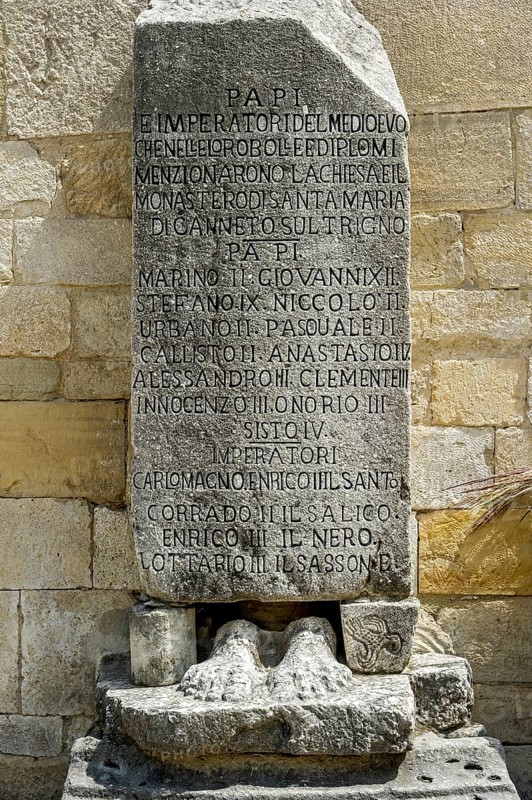 Memorial stone of various Popes at the portal of the pilgrimage church