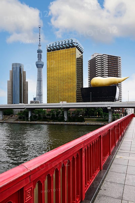 Skytree and the headquarters of the brewery Asahi with Asashi-Flame